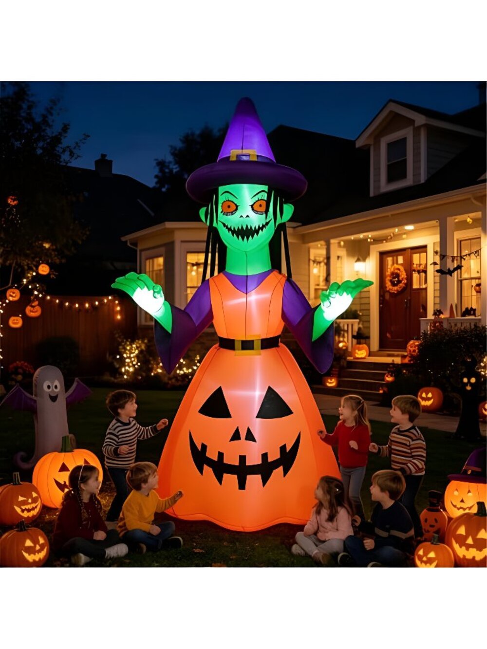 Giant 12ft Halloween Inflatable Yard Decor Witch Outdoor Decorations, with